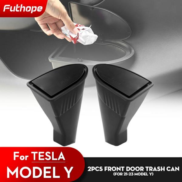 Accessories |  Futhope 2Pcs Tesla Door Trash Can For Tesla Model Y 2018 2024 Door Storage Box Interior Storage Modification Accessories Accessories Accessories