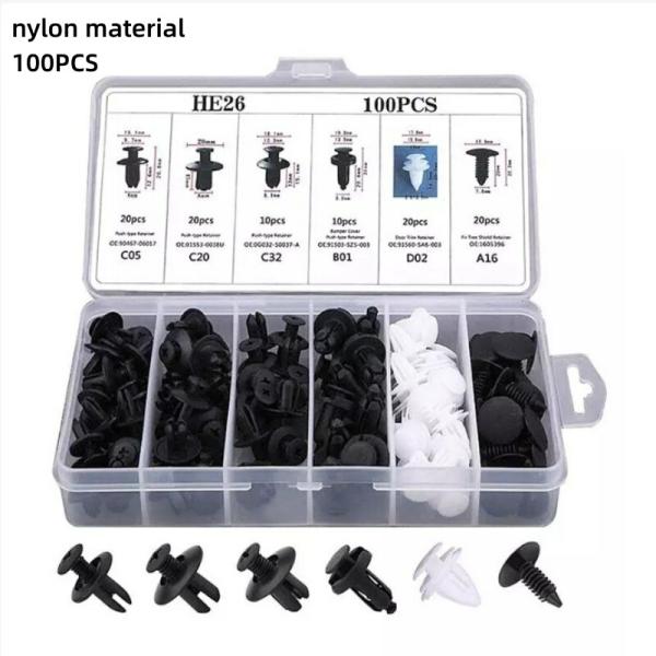 Auto Fastener & Clip |  100Pcs Auto Fastener Clip Kit Fender Rivet Clips Car Body Push Retainer Pin Rivet Bumper Door Trim Panel Retainer Car Clips Auto Fastener & Clip Auto Fastener & Clip