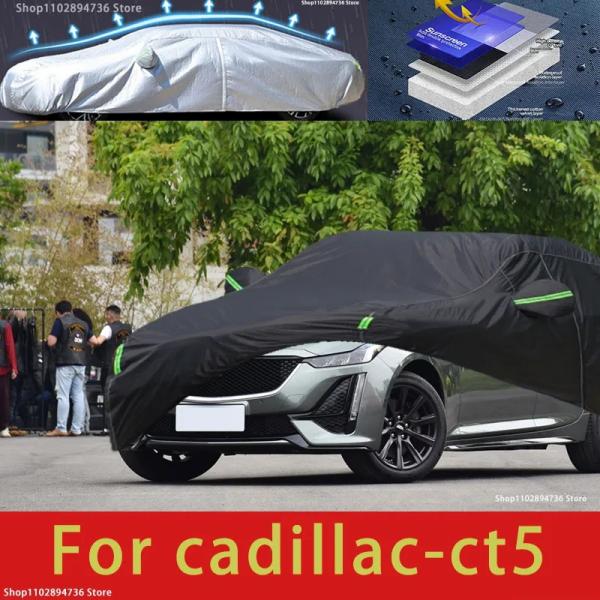 Car Covers |  For Cadillac Ct5 Fit Outdoor Protection Full Car Covers Snow Cover Sunshade Waterproof Dustproof Exterior Black Car Cover Car Covers Car Covers