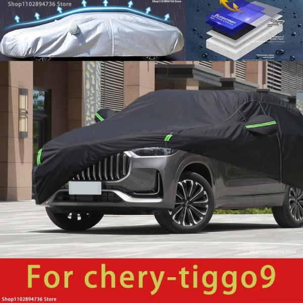 Car Covers |  For Chery Tiggo 9 Fit Outdoor Protection Full Car Covers Snow Cover Sunshade Waterproof Dustproof Exterior Black Car Cover Car Covers Car Covers