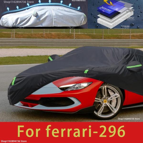 Car Covers |  For Ferrari 296 Fit Outdoor Protection Full Car Covers Snow Cover Sunshade Waterproof Dustproof Exterior Black Car Cover Car Covers Car Covers