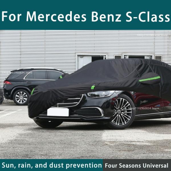 Car Covers |  For Mercedes Benz S Class Full Car Covers Outdoor Sun Protection Dust Rain Snow Protective Anti Hail Car Cover Auto Black Cover Car Covers Car Covers