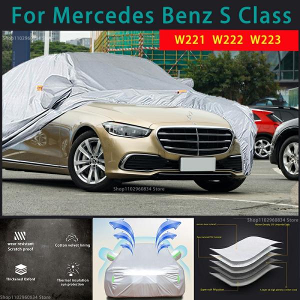 Car Covers |  For Mercedes Benz S Class W221 W222 W223 210T Full Car Covers Outdoor Sun Uv Protection Dust Rain Snow Protective Auto Car Cover Car Covers Car Covers