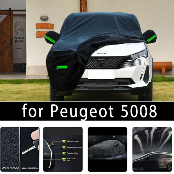 Car Covers |  For Peugeot 5008 Outdoor Protection Full Car Covers Snow Cover Sunshade Waterproof Dustproof Exterior Car Accessories Car Covers Car Covers