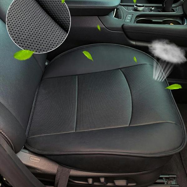 Car Seat Covers |  Black Pu Leather Car Front Seat Cover Cushion Auto Driver Side Leather Breathable Bottom Seat Cover Protector Mat Universal Car Seat Covers Car Seat Covers