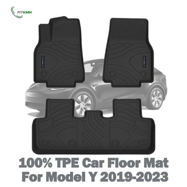 Floor Mats |  Fitkmh Car Floor Mats For Tesla Model Y 2019 2023, All Weather Tpe Car Floor Mat, Thickened Design Waterproof,3.6Mm Thickness Floor Mats Floor Mats