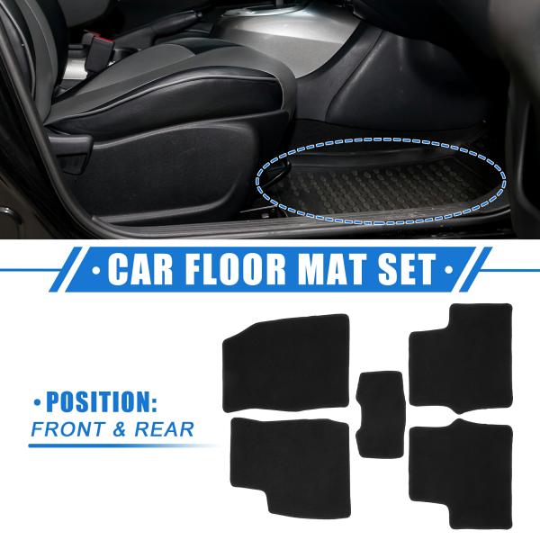 Floor Mats |  Uxcell 1 Set Car Floor Mats For Ford Fiesta 2008 2016 Front Rear Non Slip Velour Black Floor Mats Floor Mats