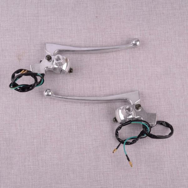 Handlebars |  1 Pair Silver Aluminum Alloy Motorbike Drum Brake & Clutch Lever Perch Set With Switch Cable 7/8" Handlebar Mount Handlebars Handlebars