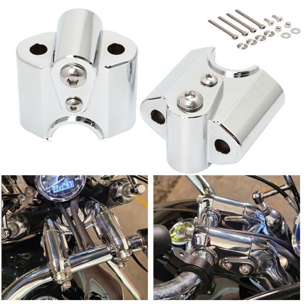 Handlebars |  Motorcycle Aluminum Chrome Handle Bar Risers Handlebar Mounting Lift Clamp Adapters Accessories For Bmw R18 2020 2023 Handlebars Handlebars