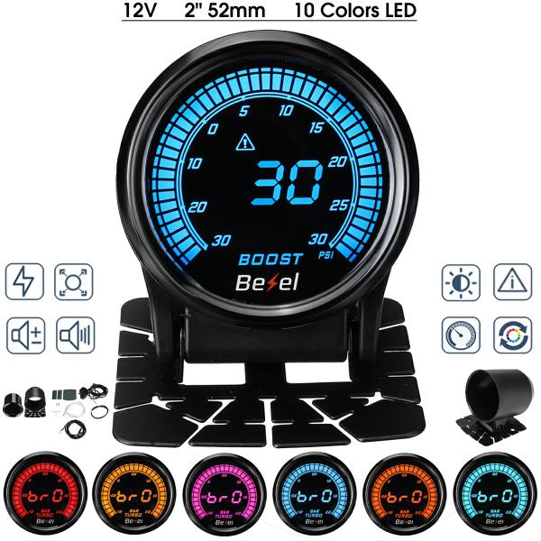 Instruments & Gauges |  2" 52Mm Universal Car Turbo Boost Gauge Psi Meter 10 Color Digital Led Readout Display With Mount Bracket Cup Instruments & Gauges Instruments & Gauges