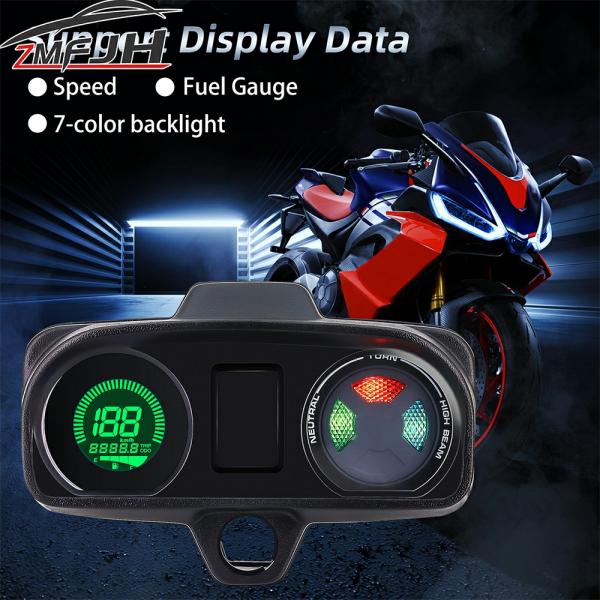 Instruments & Gauges |  12V Motorcycle Digital Speedometer Mileage Speed Meter Fuel Gauge Km/H 7 Color Backlight Waterproof Motorcycle Digital Dashboard Instruments & Gauges Instruments & Gauges