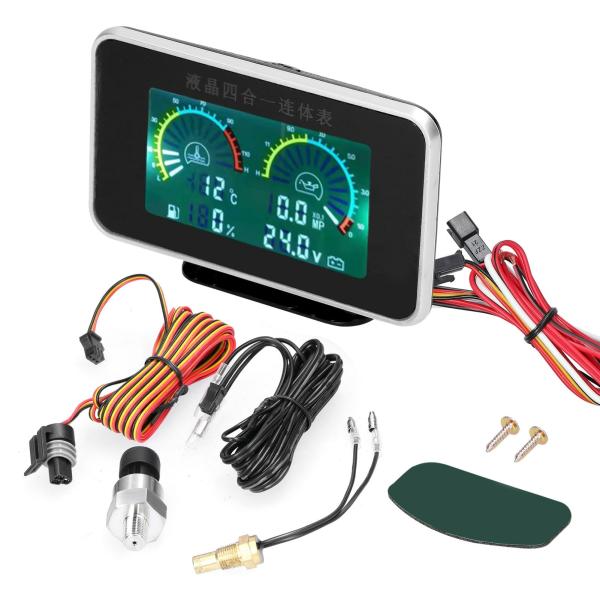 Instruments & Gauges |  4 In 1 Car Lcd Meter Digital Oil Pressure Voltage Water Temperature Fuel Gauge Universal Instrument 9 36V For Car Truck Suv Rv Instruments & Gauges Instruments & Gauges