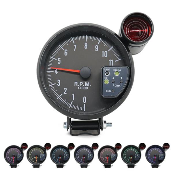 Instruments & Gauges |  5 Inch Tachometer Gauge Black 7 Colors Backlight With Shift Light Peak Sound Led Flash When Rpm Warning Tachometer Gauge Instruments & Gauges Black