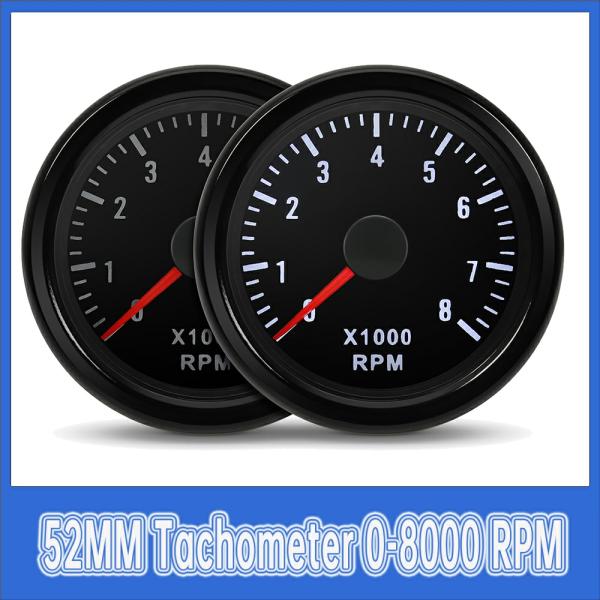 Instruments & Gauges |  52Mm Tachometer 0 8000 Rpm With White Led Backlight 12V Car Gauge For 1 8 Cylinder Gasoline Engine Instruments & Gauges Instruments & Gauges