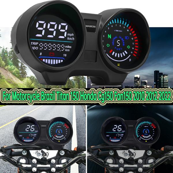 Instruments & Gauges |  New Digital Dashboard Speedometer For Brazil Titan 150 Honda Cg150 Fan150 2010 2012 Waterproof Led Electronics Moto Rpm Meter Instruments & Gauges Instruments & Gauges