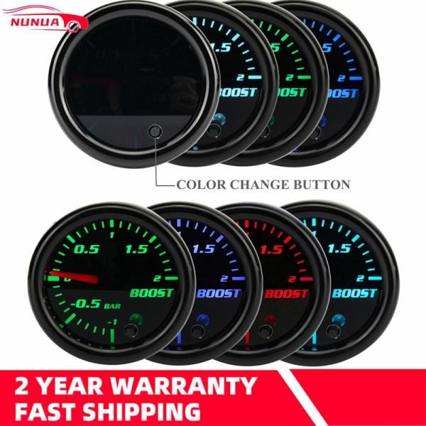 Instruments & Gauges |  Universal 2” 52Mm Car Turbo Boost Gauge Vacuum Pressure Meter -1~2 Bar 12V Auto Mechanical Boost Meter 7 Led Colors Display Instruments & Gauges Instruments & Gauges