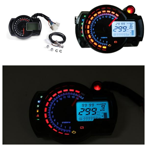 Instruments & Gauges |  Universal Motorcycle Speedometer 7 Colors Speed Dashboard Meter Sensor Set New Rx2N Lcd Digital Odometer Speedometer Instrument Instruments & Gauges Black