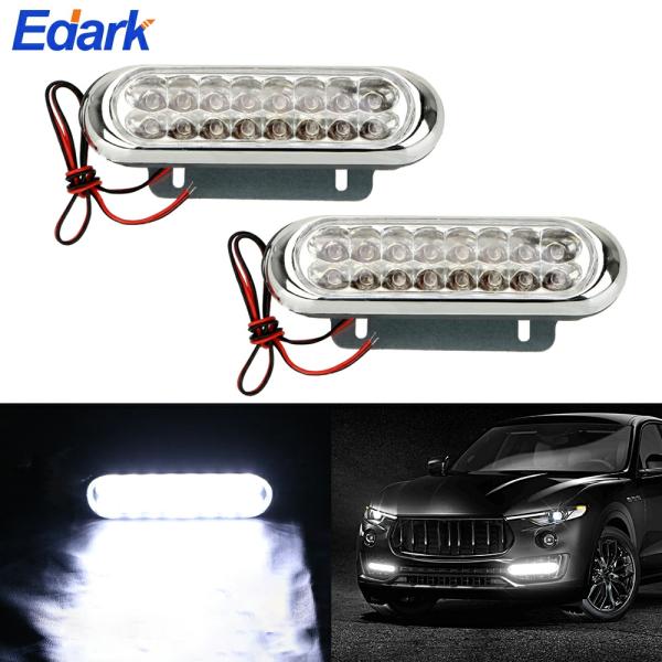 Lighting |  2Pcs/Set Universal 16 Led Car Drl Day Driving Daytime Running Fog White Light Lamp For Car Suv Sedan Coupe Vehicle New Lighting Lighting