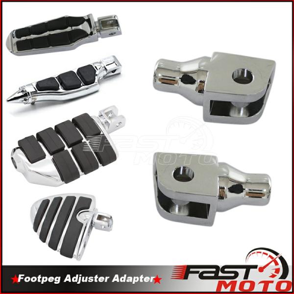 Pedals & Pegs |  Motorbike Chrome Aluminum Foot Pegs Adapter Mount For Honda Gl1800 Suzuki Boulevard M50 M90 M109R Volusia 800 Footrests Adjuster Motorcycle Parts Pedals & Pegs