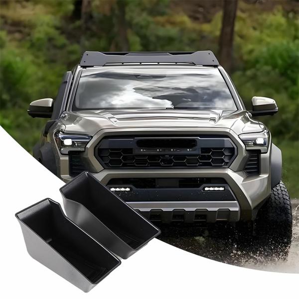 Stowing Tidying |  Abs Black Car Front Door Handle Storage Box Armrests Organize Tray For Toyota Tacoma 2024+ Stowing Tidying Interior Accessories Interior Accessories Black