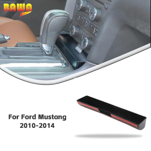 Stowing Tidying |  Bawa Gear Shift Storage Box Car Stowing Tidying Tray For Ford Mustang 2010 2011 2012 2013 2014 Interior Accessories Interior Accessories Black