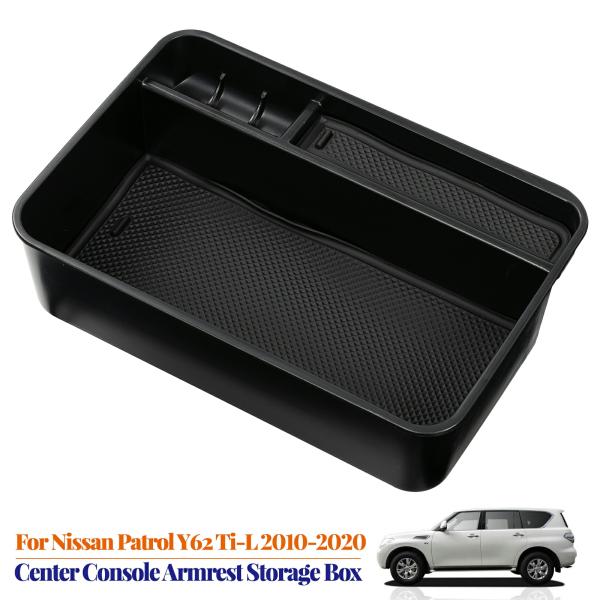 Stowing Tidying |  Car Center Console Armrest Storage Box Organizer Coin Tray Pallet Holder Stowing Tidying For Nissan Patrol Y62 Ti-L 2010 Interior Accessories Stowing Tidying