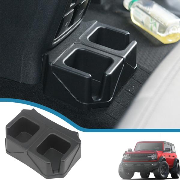 Stowing Tidying |  Car Rear Drink Cup Holder Drinks Water Storage Box Organizer Tray For Ford Bronco 2021 2024 Stowing Tidying Interior Accessories Interior Accessories Black