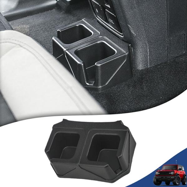 Stowing Tidying |  Car Rear Drink Cup Holder Drinks Water Storage Box Organizer Tray For Ford Bronco 2021 2024 Stowing Tidying Interior Accessories Interior Accessories Black