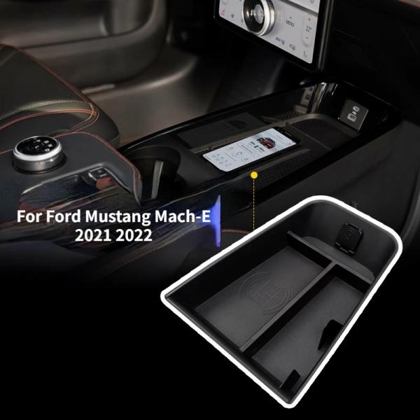 Stowing Tidying |  For Ford Mustang Mach E 2021 2022 Car Central Console Armrest Storage Box Accessories Stowing Tidying Organizers Tray Stowing Interior Accessories Black