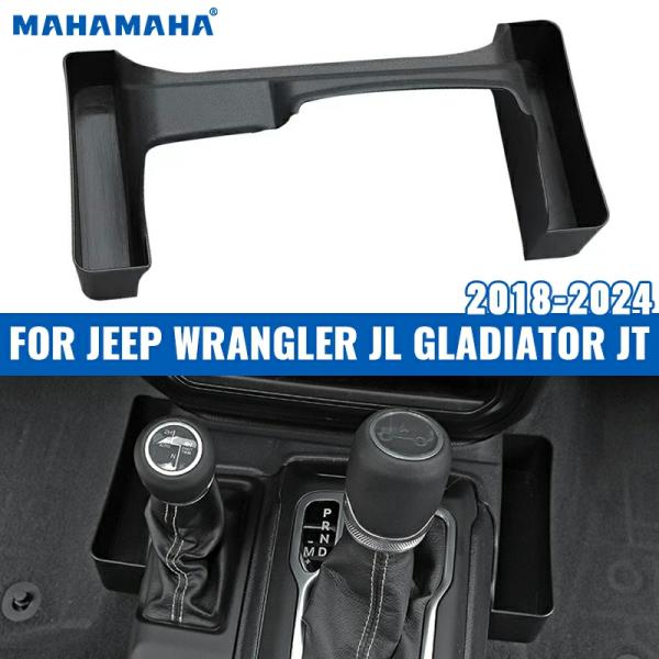 Stowing Tidying |  For Jeep Wrangler Jl Gladiator Jt 2018 2024 Car Armrest Box Storage Organizer Stowing Tidying Accessories Hanging Storage Box Interior Accessories Black