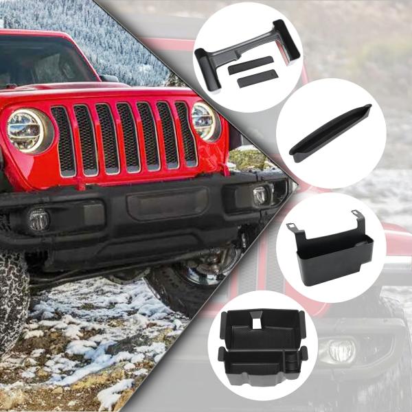 Stowing Tidying |  Gear Shift Storage Box Armrest Passenger Organizer Tray For Jeep Wrangler Jl Gladiator Jt 2018 2023 Stowing Tidying Accessories Interior Accessories Black