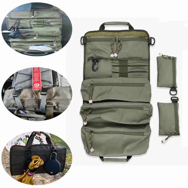 Stowing Tidying |  Interior Accessories Stowing Tidying Universal Molle Tactical Car Seat Back Organizer Storage Hanger Bag Toolkit Travel Truck Interior Accessories Green