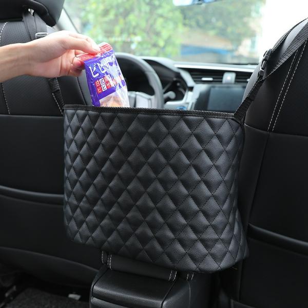 Stowing Tidying |  Leather Car Seat Gap Organizer Interior Accessories Black