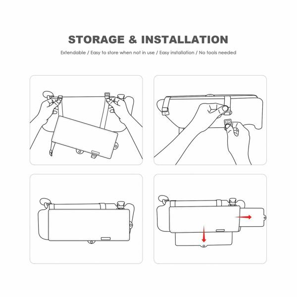 Sunshades |  Car Sunshade Retractable Multifunctional Sunshade Anti Glare Goggles Car Sunshade Blocks Windshield Sun Visor Exterior Accessories Sunshades