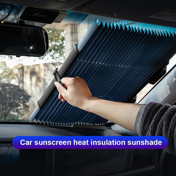 Sunshades |  Car Windshield Sunshade Retractable Sun Shade Anti Uv Windshield Protector Cover Folding Front Window Shield Automobile Parts Exterior Accessories Sunshades