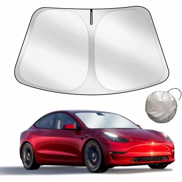 Sunshades |  For Tesla Windshield Sunshade Folding Front Window Sun Shade Cover Heat Protection Visor For Model Y Model3 2024 Accessories Exterior Accessories Branco