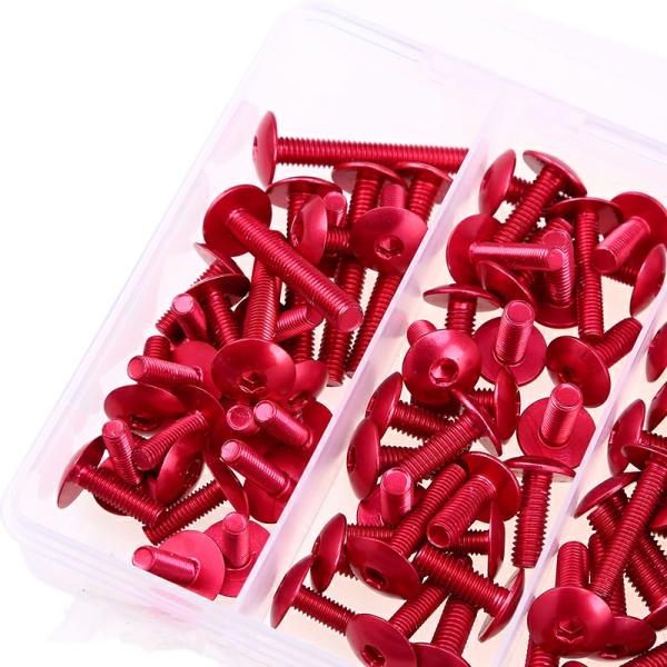 Body & Frame |  Possbay Bicicleta Red 74Pcs M6 M5 Motorcycle Windscreen Windshield Fairing Bolt Kit Body Fasteners Clip Screws Mounting Nuts Body & Frame Body & Frame