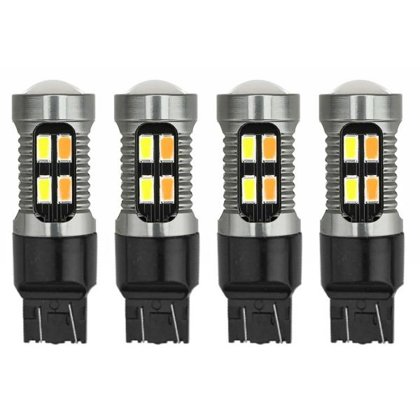 Lighting |  4X Car Led Light Bulb Canbus T20 7443 W21/5W Dual Color Reversing Lamp White Amber B Lighting Lighting